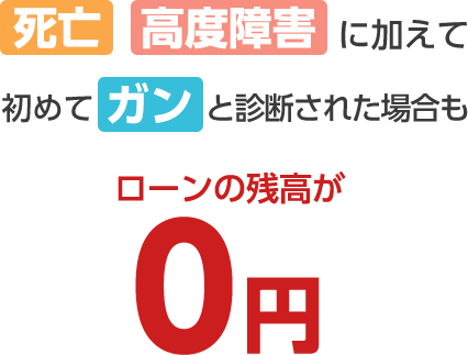 死亡・高度障害に加えて初めてガンと診断された場合も